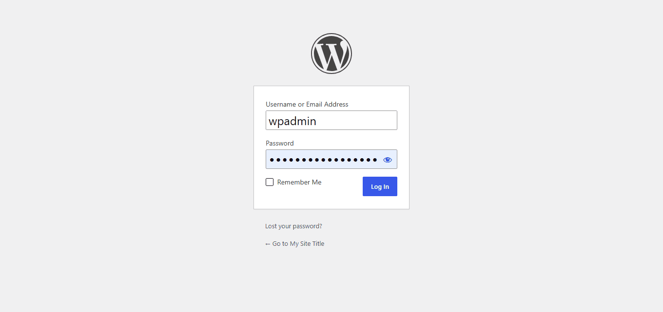 Admin login page