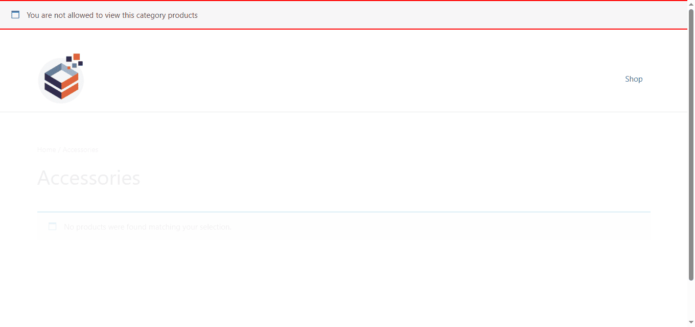 Product hidden on category with custom message