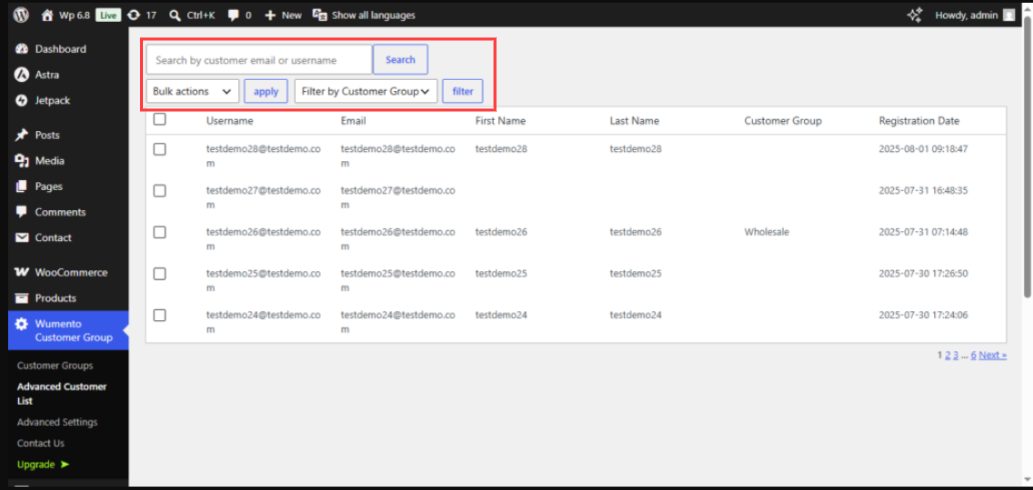 Assign customer group