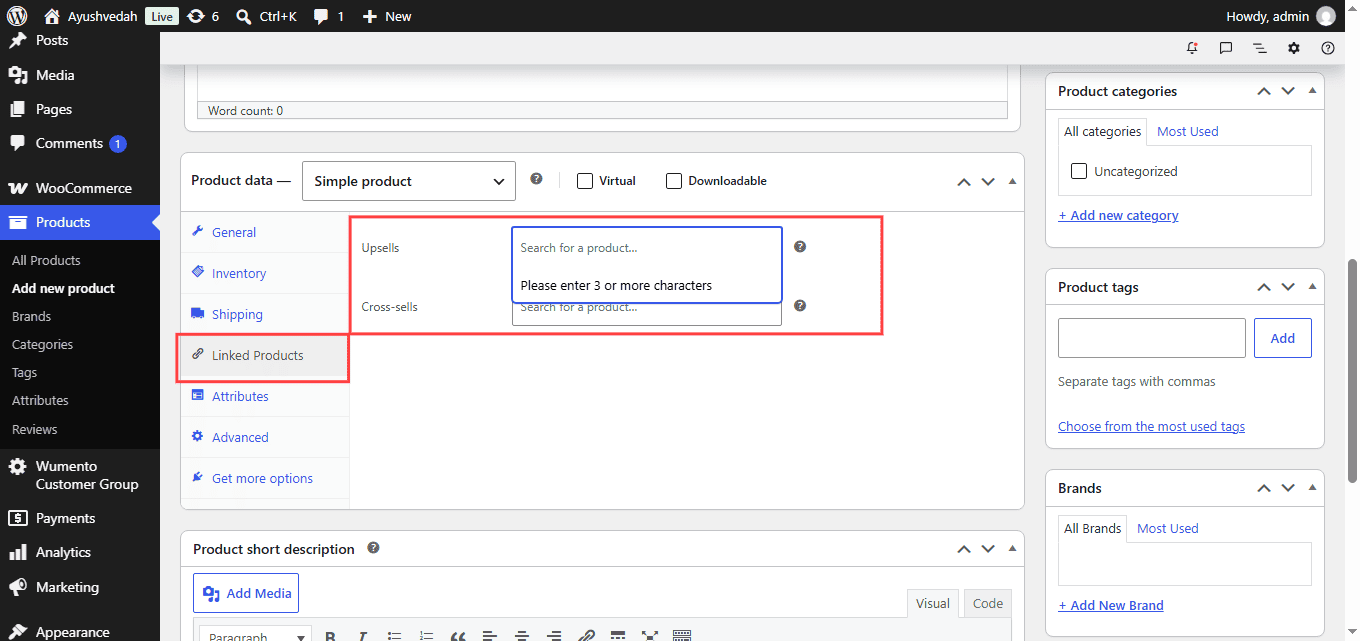Woocommerce upsells and cross-sells